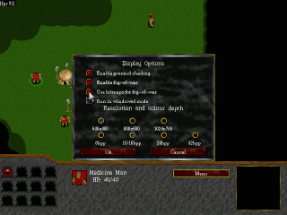 [The options screen]